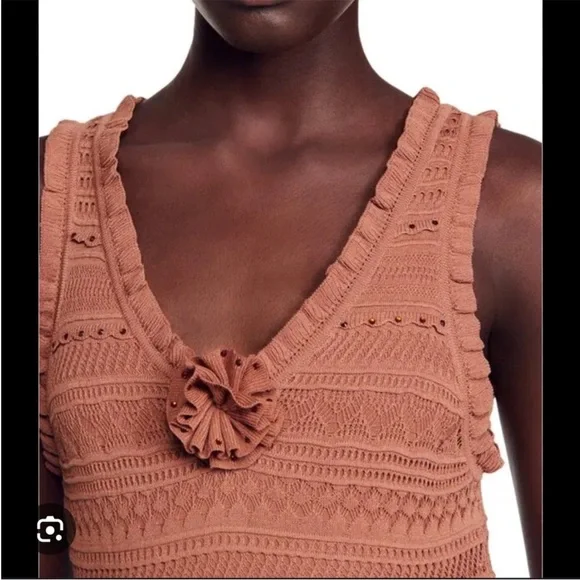 Sandro Terracotta Sleeveless Maxi Dress